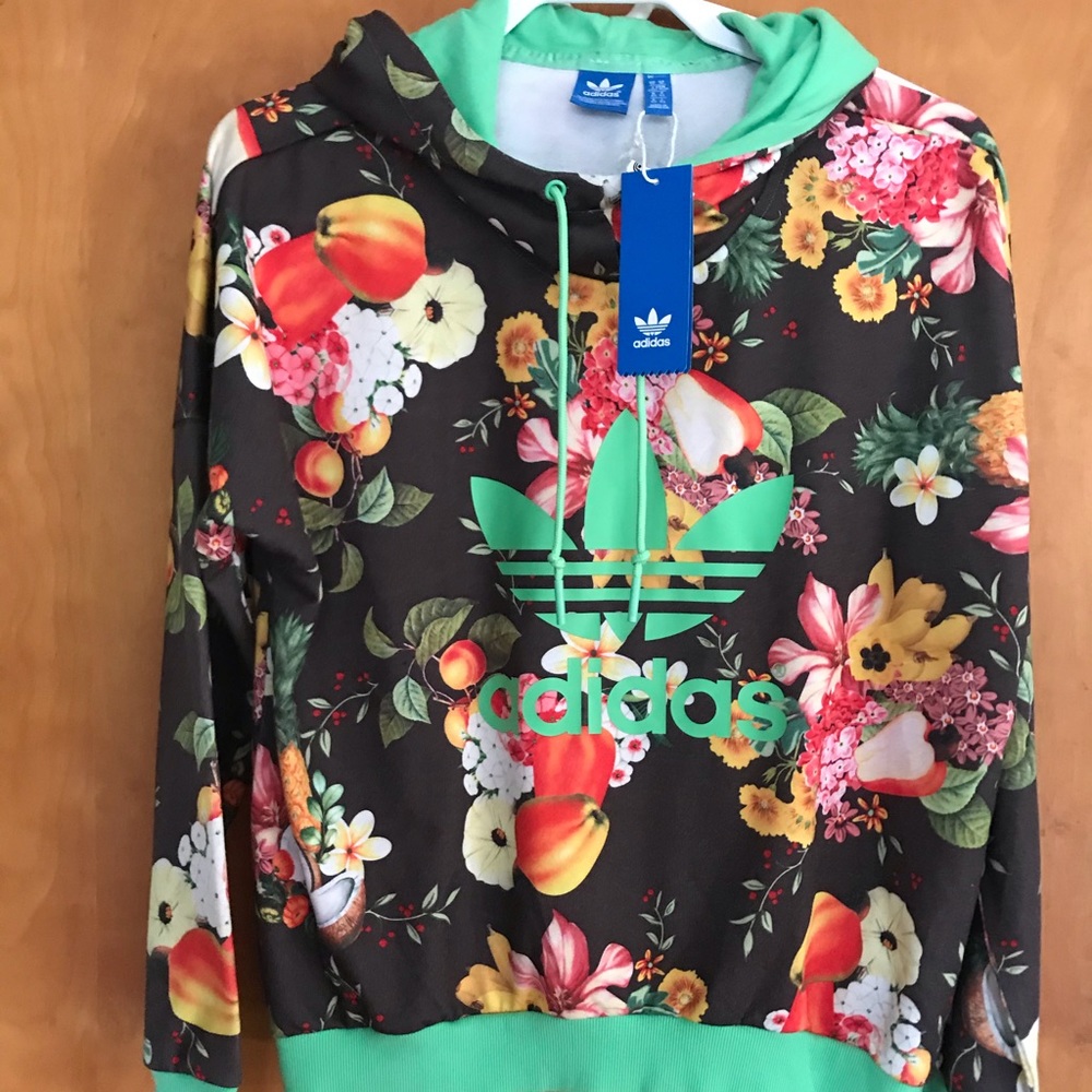 Adidas Floral Farm Hoodie Medium